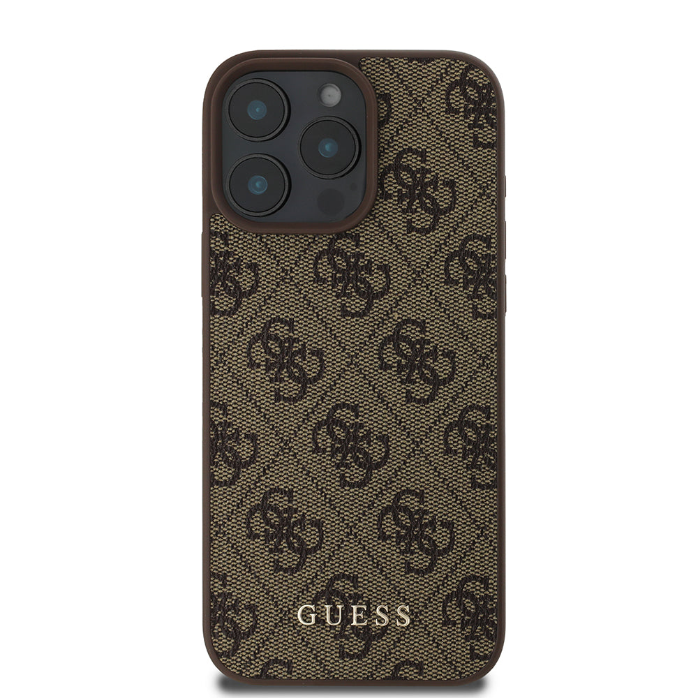 Hülle für Apple iPhone 16 Pro, Guess, 4G Classic, Braun