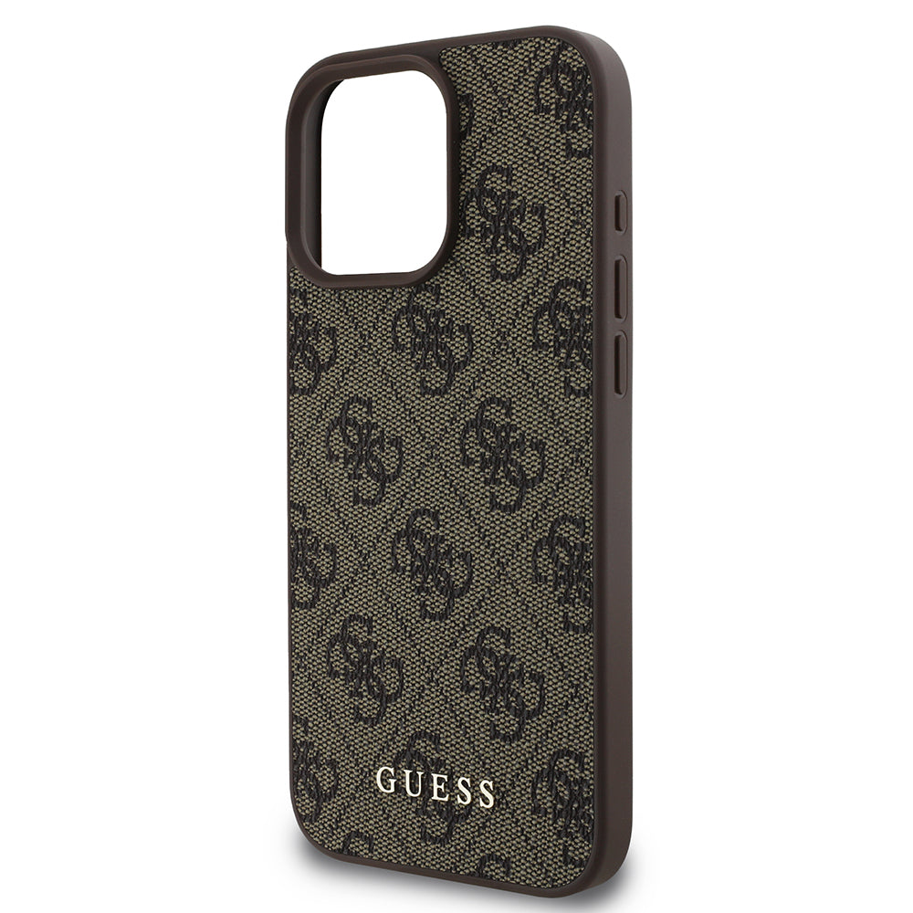Hülle für Apple iPhone 16 Pro, Guess, 4G Classic, Braun