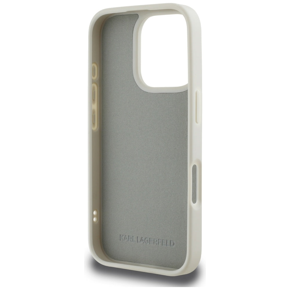 Hülle für Apple iPhone 16 Pro, Karl Lagerfeld, 3D Rubber Karl & Choupette, Beige