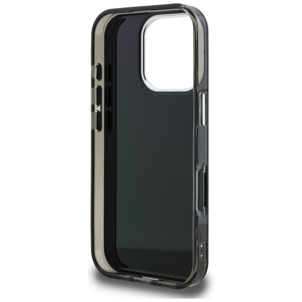 Hülle für Apple iPhone 16 Pro, Karl Lagerfeld, IML Aquarelle Logo Choupette, Schwarz