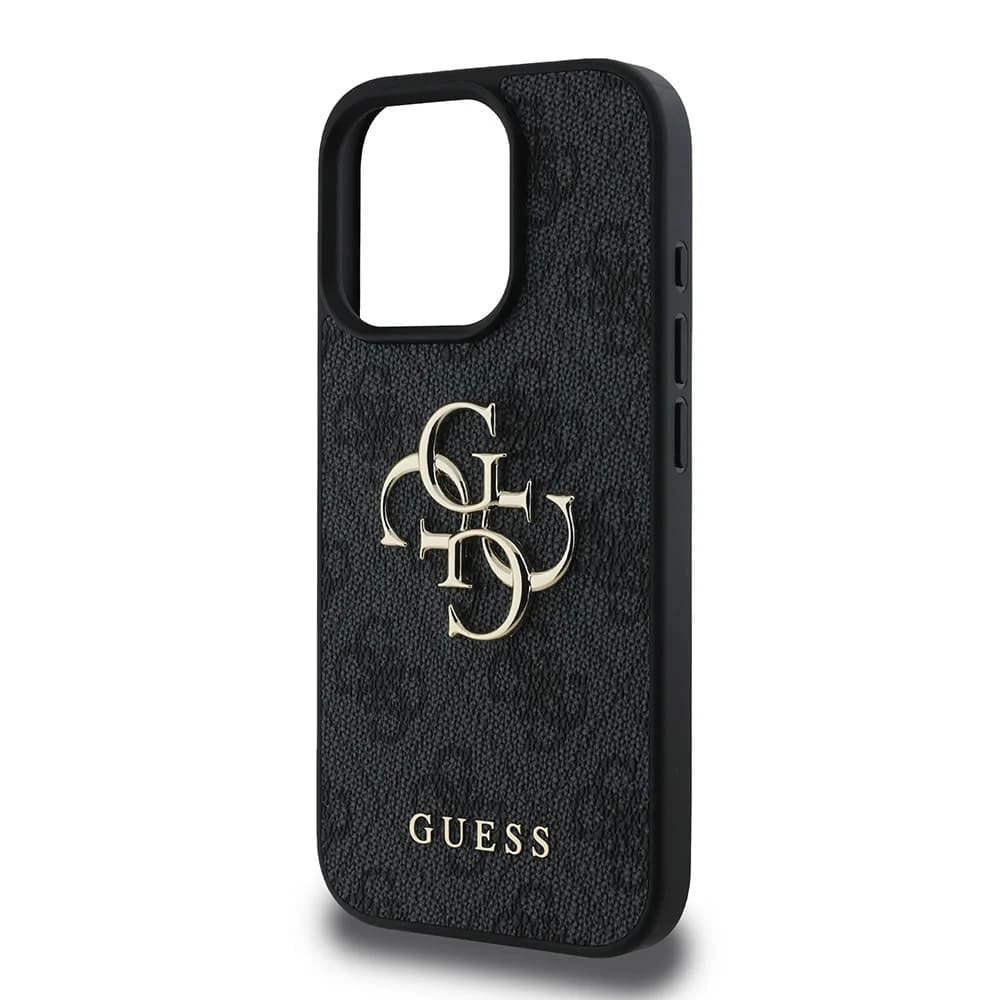 Hülle für Apple iPhone 16 Pro Max, Guess, 4G Big Logo, Schwarz