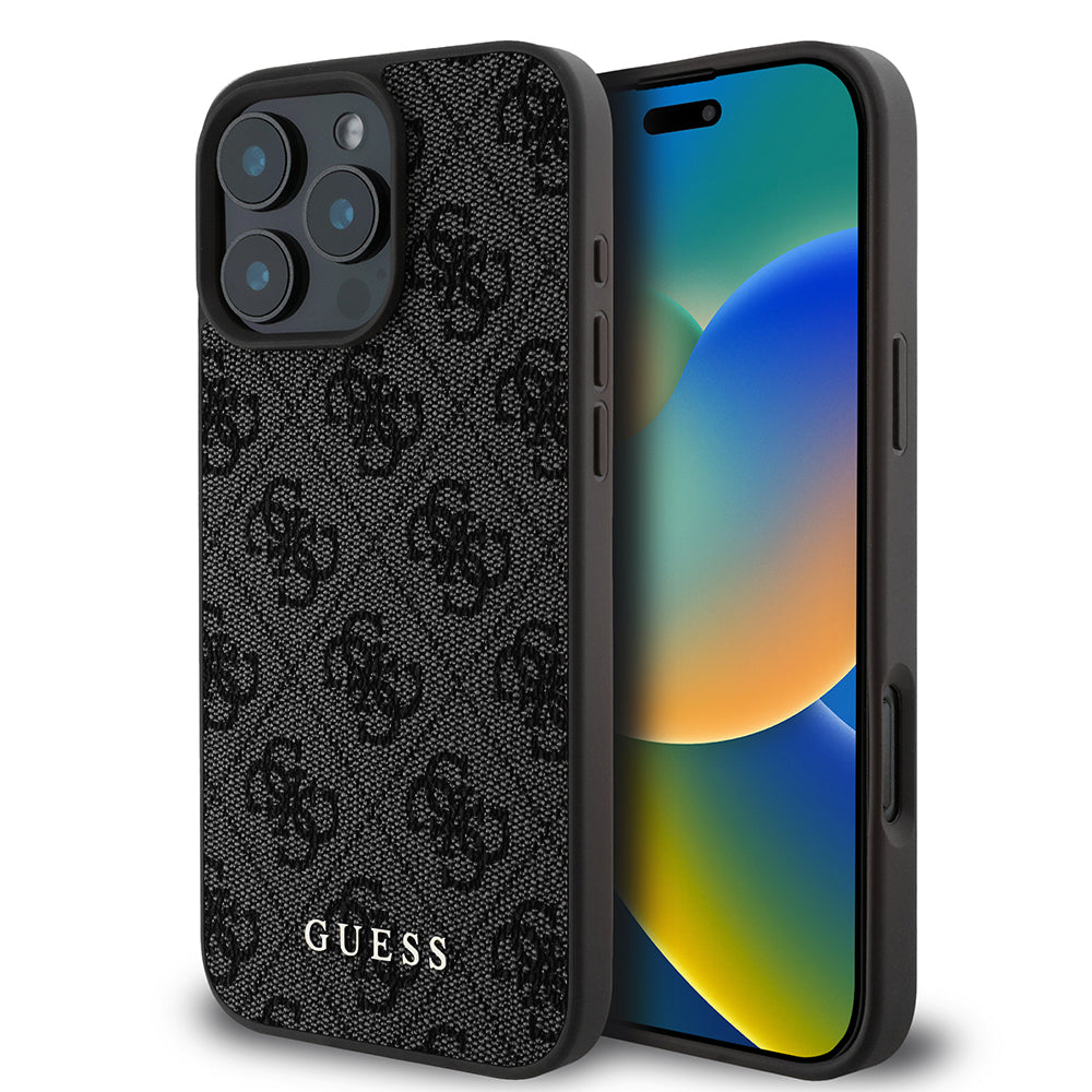 Hülle für Apple iPhone 16 Pro Max, Guess, 4G Classic, Schwarz