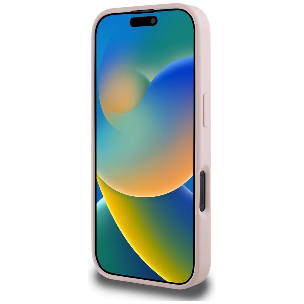 Hülle für Apple iPhone 16 Pro Max, Guess, 4G Grained Roses Big Logo, Rosa