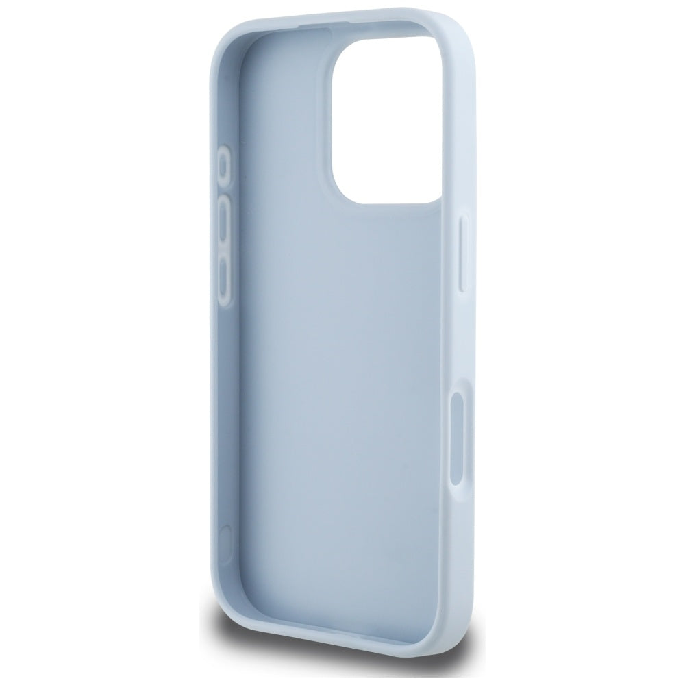 Hülle für Apple iPhone 16 Pro Max, Guess, Grained Big 4G Logo Small Classic Logo, Blau