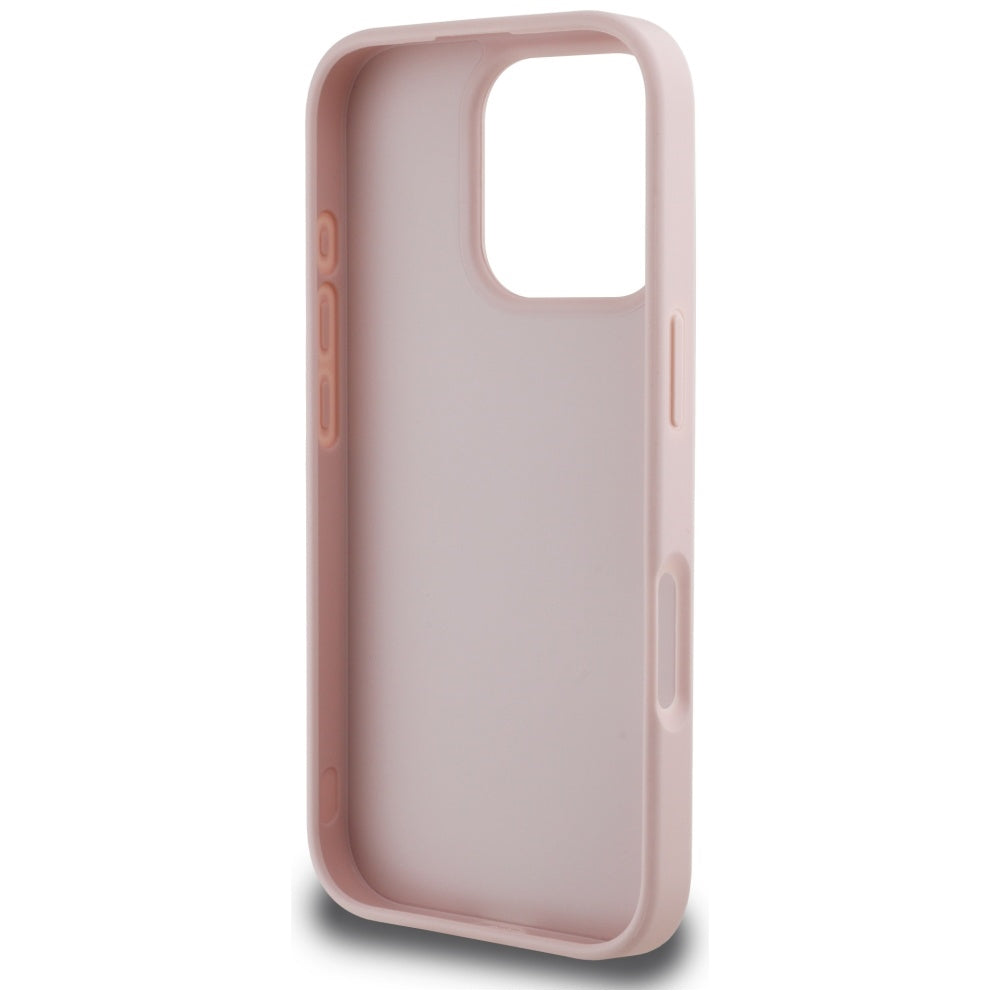 Hülle für Apple iPhone 16 Pro Max, Guess, Grained Big 4G Logo Small Classic Logo, Rosa