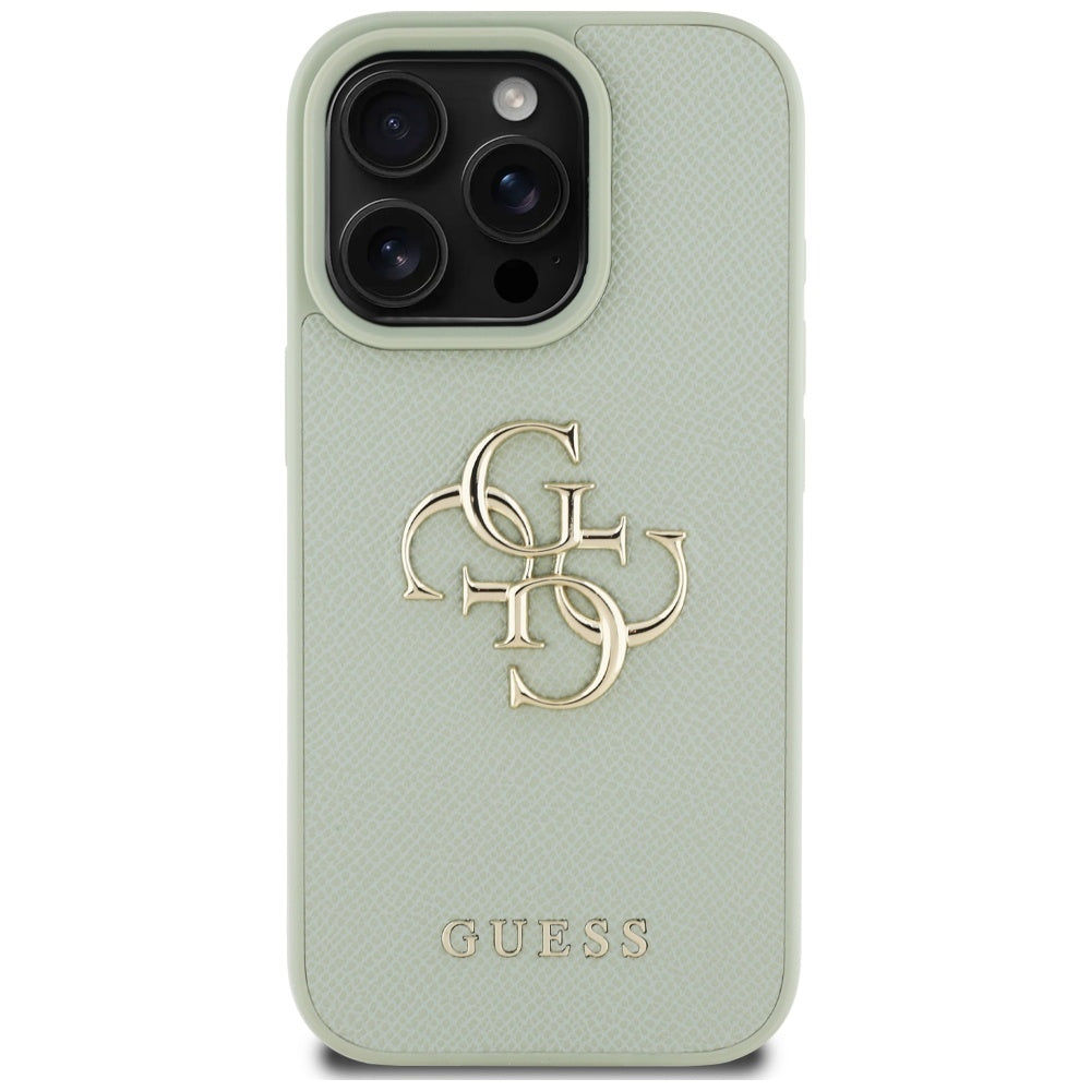 Hülle für Apple iPhone 16 Pro Max, Guess, Grained Big 4G Logo Small Classic Logo, Grün