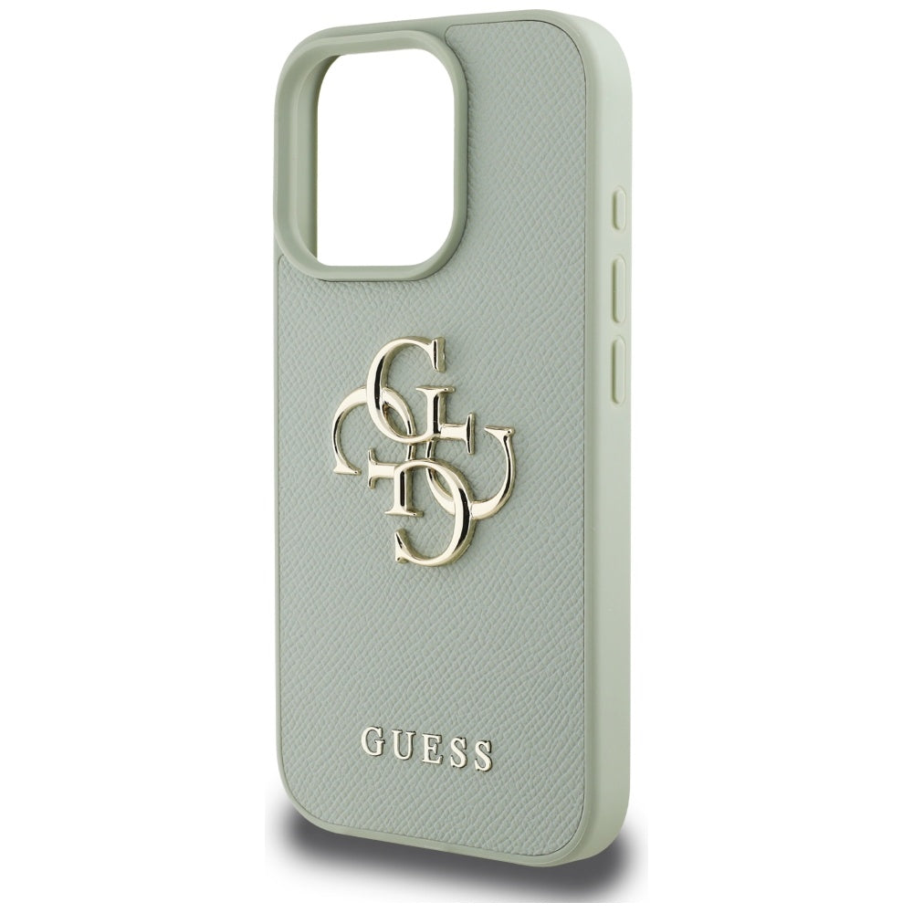 Hülle für Apple iPhone 16 Pro Max, Guess, Grained Big 4G Logo Small Classic Logo, Grün