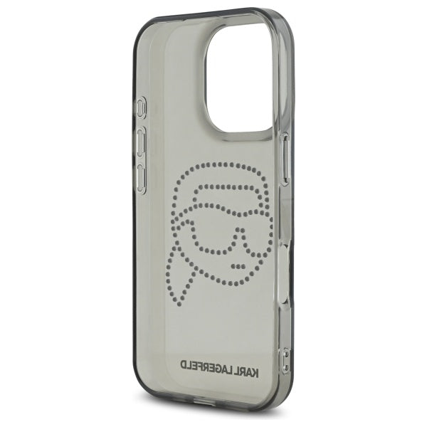 Case for Apple iPhone 16 Pro Max, Karl Lagerfeld, IML Rhinestones Karl's Head, Black