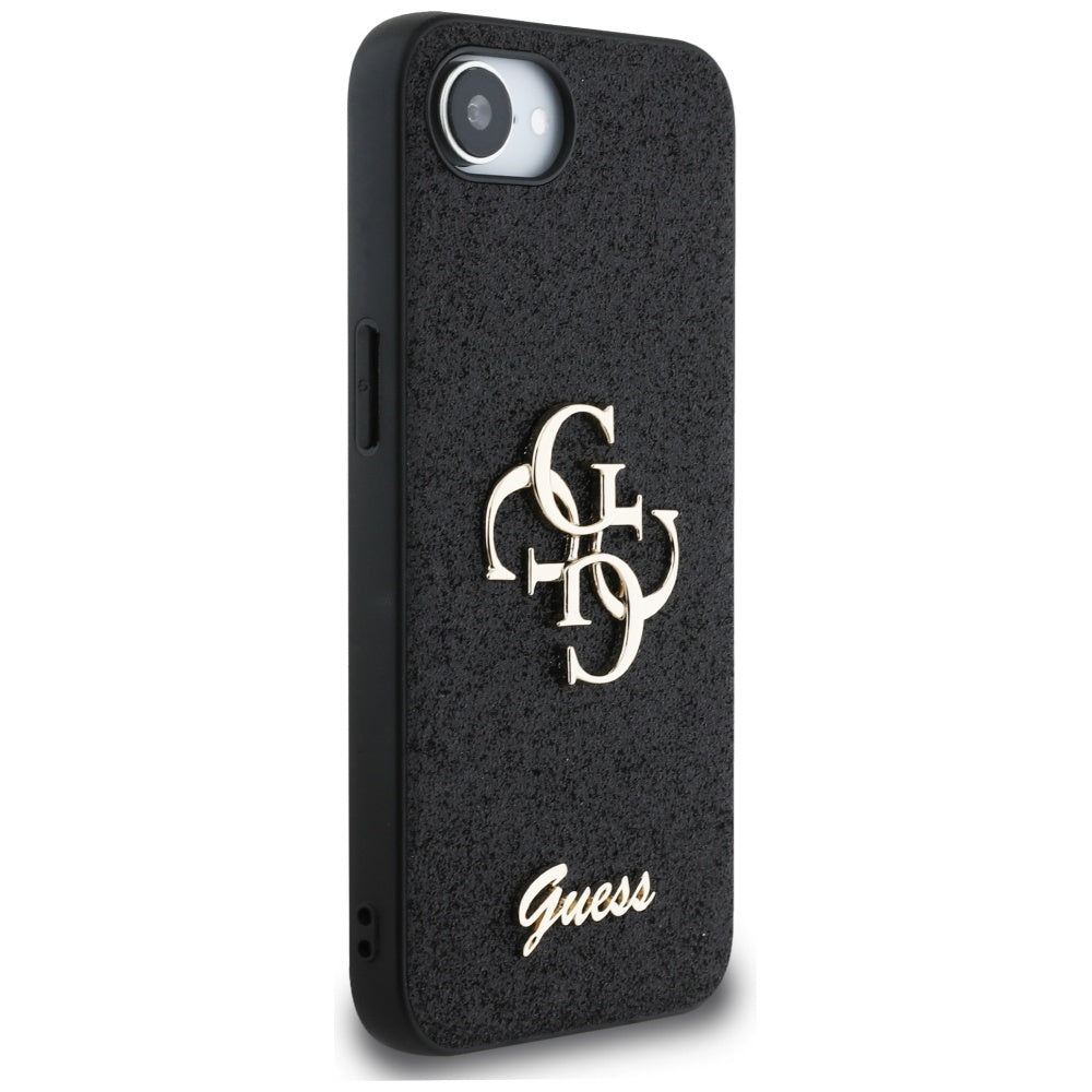 Hülle für Apple iPhone 17e / 16e, Guess, Fixed Glitter Big 4G, Schwarz