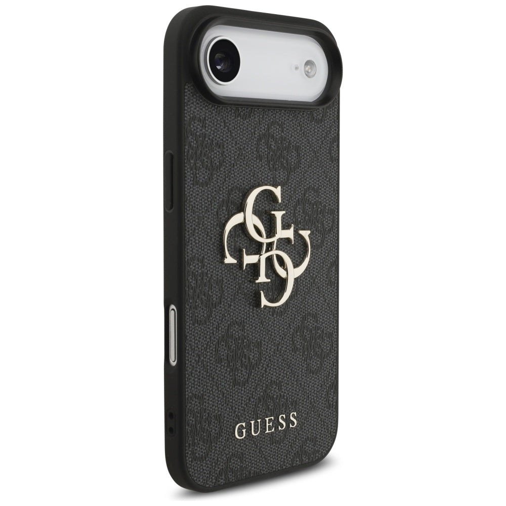 Hülle für Apple iPhone 17 Air, Guess, 4G Classic Logo mit Trageriemen, Schwarz