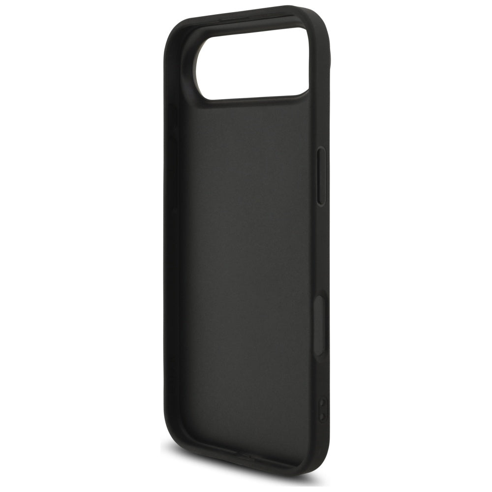 Hülle für Apple iPhone 17 Air, Guess, 4G Classic Logo mit Trageriemen, Schwarz