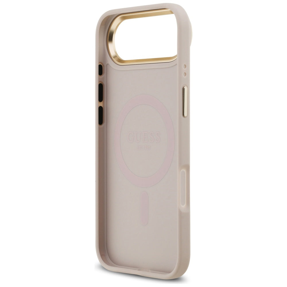 Case for Apple iPhone 17 Air, Guess, 4G Strass Logo and Big Strap, Pink