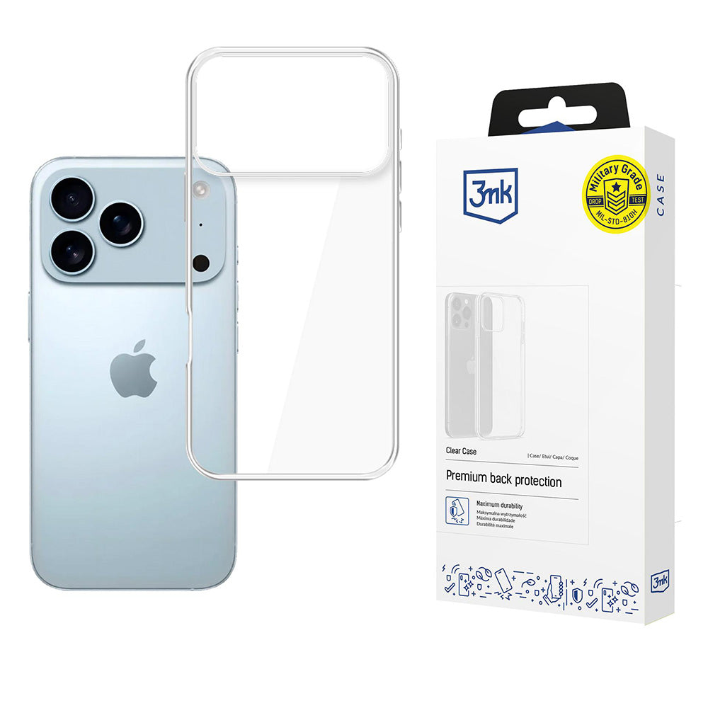 Hülle für Apple iPhone 17 Pro, 3MK, Klar, Transparent