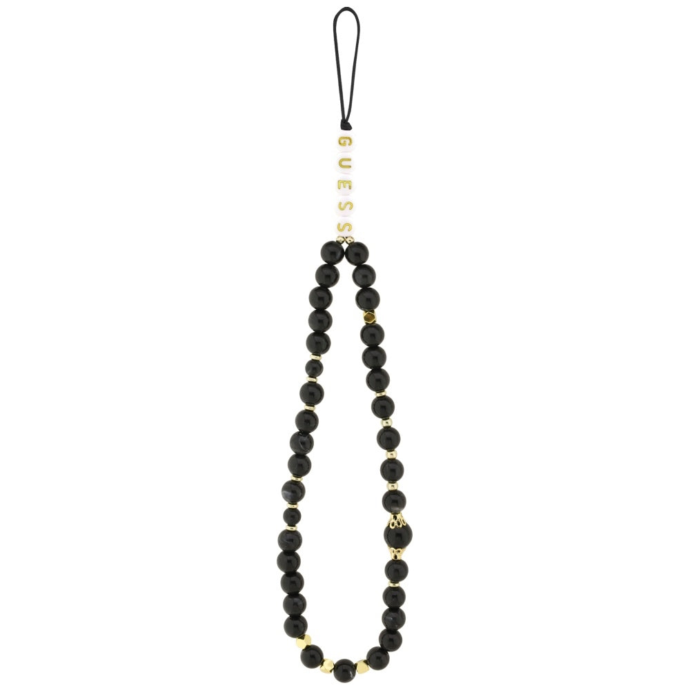 Hülle für Apple iPhone 17 Pro, Guess, 4G Classic Logo mit Trageriemen, Schwarz