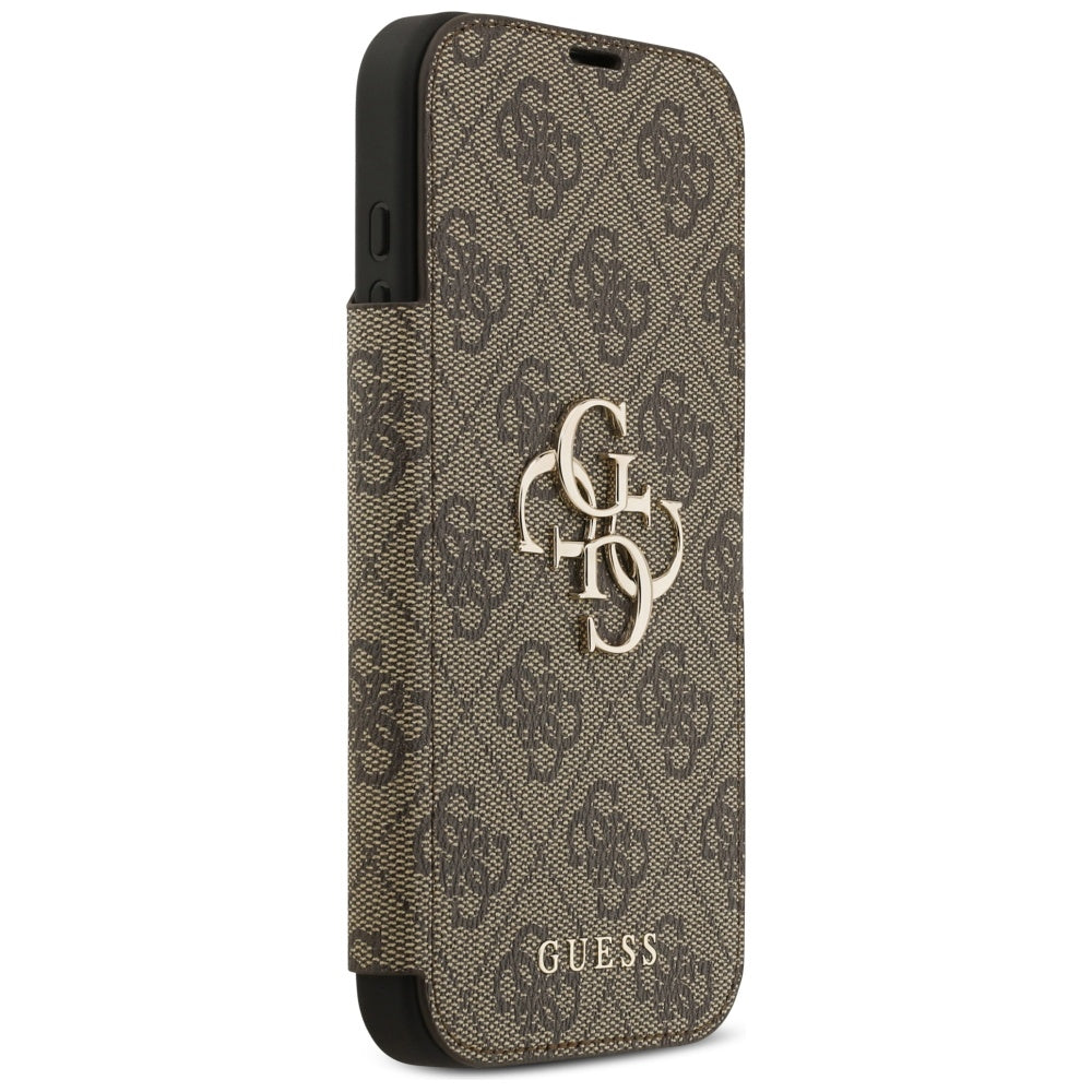 Case for Apple iPhone 17 Pro, Guess, 4G Metal Logo, Brown
