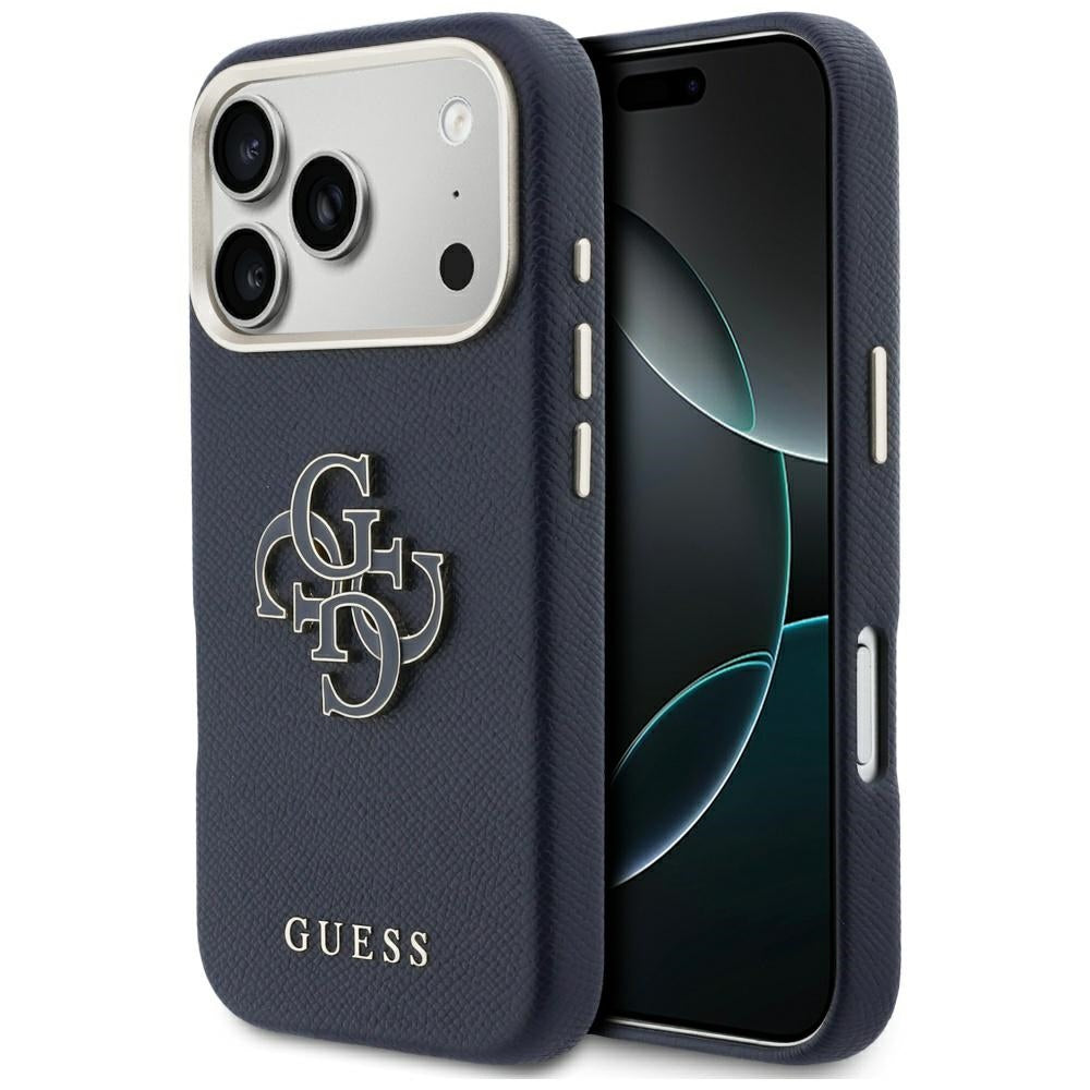Hülle für Apple iPhone 17 Pro Max, Guess, Resin Logo, Blau