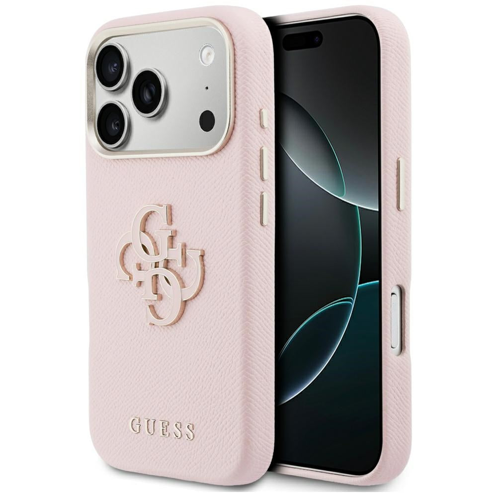 Hülle für Apple iPhone 17 Pro, Guess, Resin Logo, Rosa