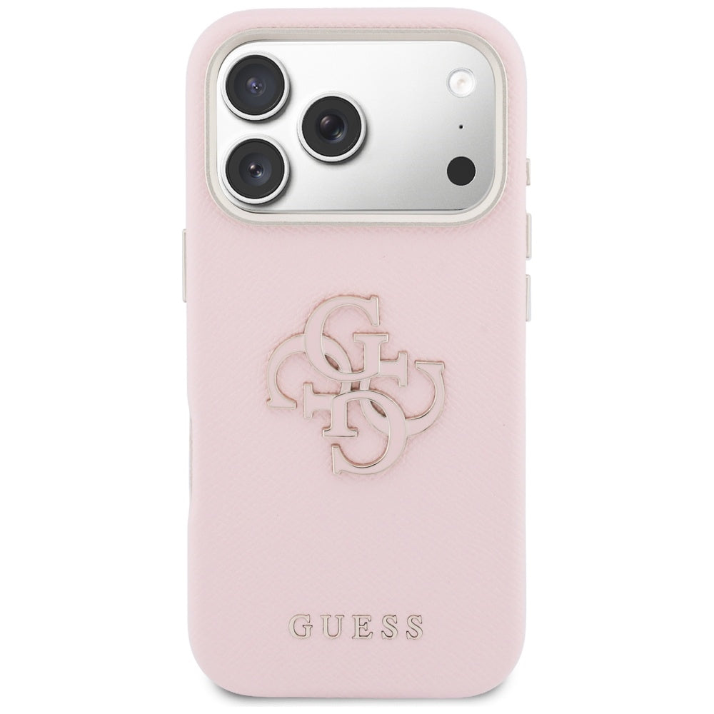 Hülle für Apple iPhone 17 Pro, Guess, Resin Logo, Rosa