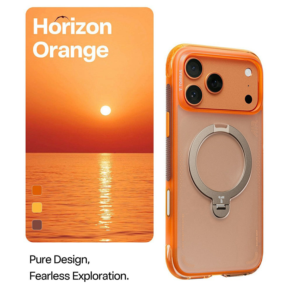 MagSafe Case for Apple iPhone 17 Pro, Torras, Ostand Spin Air, Orange