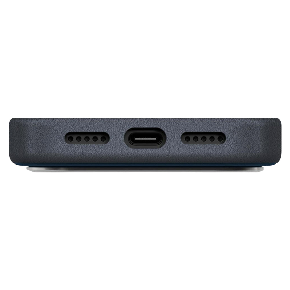 Hülle für Apple iPhone 17 Pro, UNIQ, Lyden Leatherette, Schwarzblau