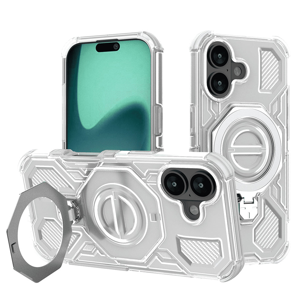 Hülle für Apple iPhone 17, Techsuit, Carbon Shield Pro, Weiß