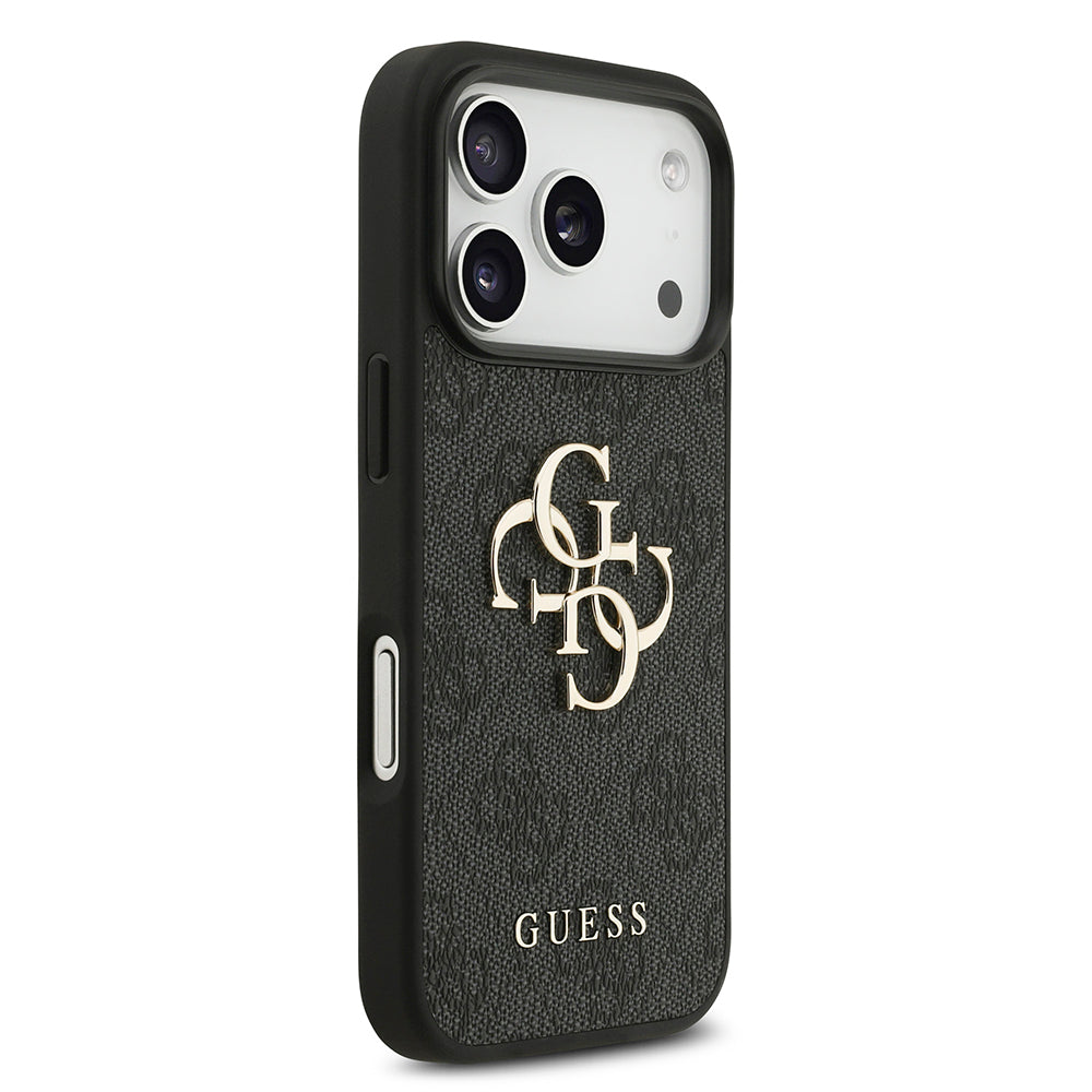 Hülle für Apple iPhone 18 Pro / 17 Pro, Guess, 4G Big Logo, Schwarz