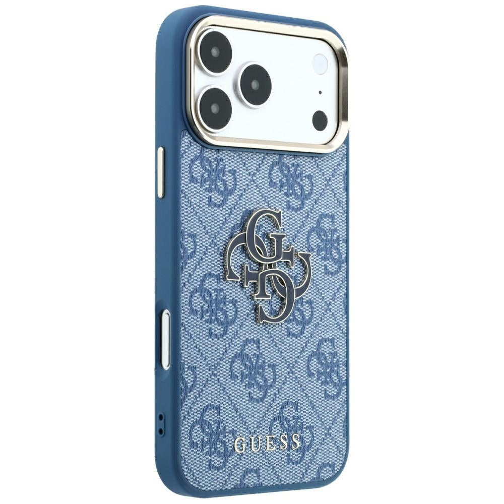 Hülle für Apple iPhone 18 Pro / 17 Pro, Guess, 4G Big Resin Logo, Blau