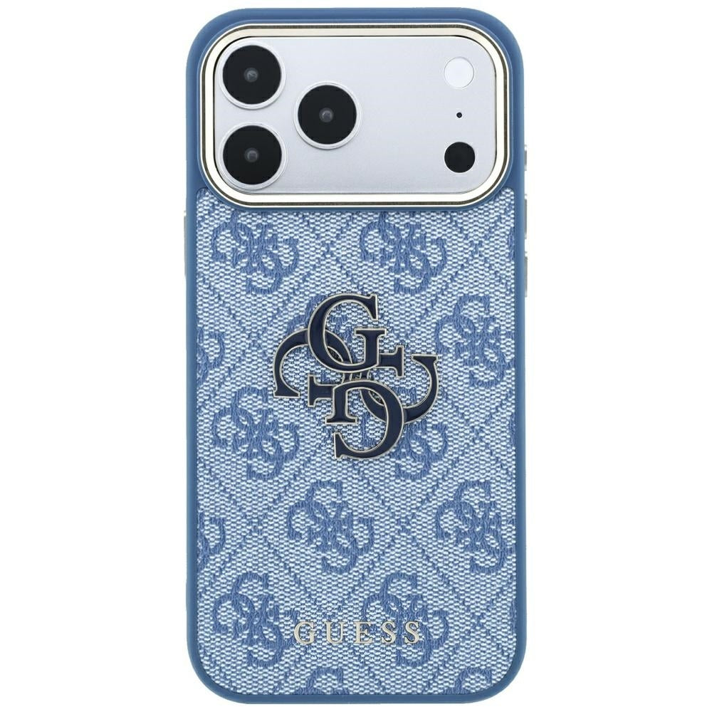 Hülle für Apple iPhone 18 Pro / 17 Pro, Guess, 4G Big Resin Logo, Blau