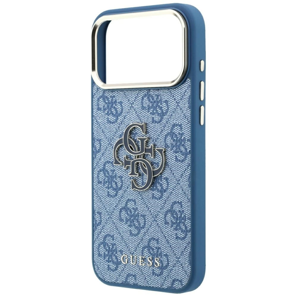 Hülle für Apple iPhone 18 Pro / 17 Pro, Guess, 4G Big Resin Logo, Blau