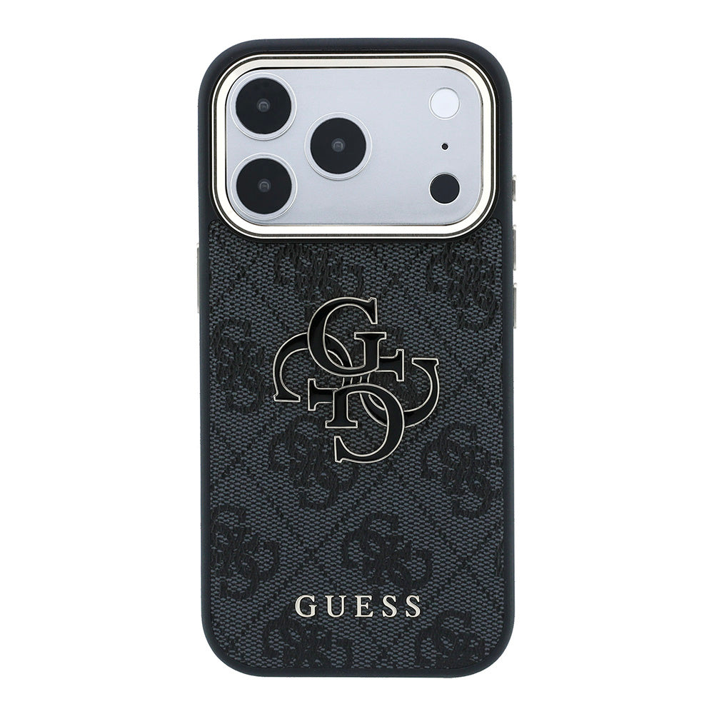 Hülle für Apple iPhone 18 Pro / 17 Pro, Guess, 4G Big Resin Logo, Schwarz