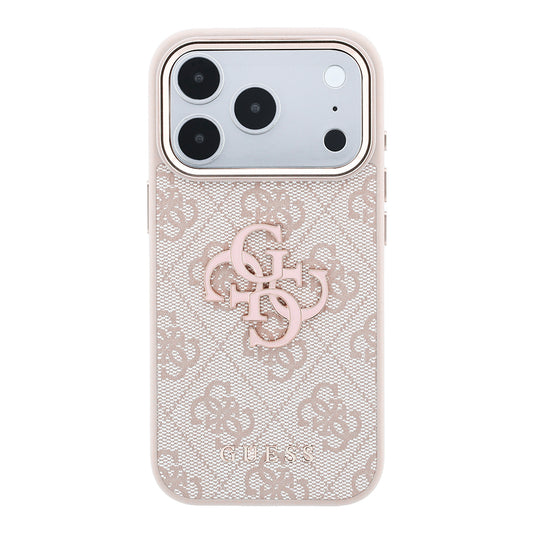 Hülle für Apple iPhone 18 Pro / 17 Pro, Guess, 4G Big Resin Logo, Rosa