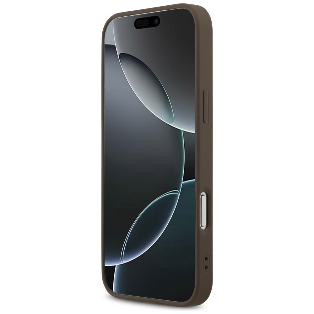 Hülle für Apple iPhone 18 Pro / 17 Pro, Guess, 4G Classic Logo, Braun