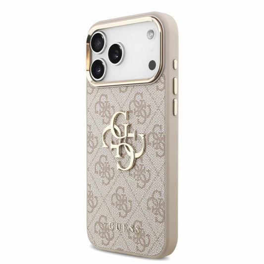 Hülle für Apple iPhone 18 Pro / 17 Pro, Guess, 4G Classic Logo with Strap, Roségold
