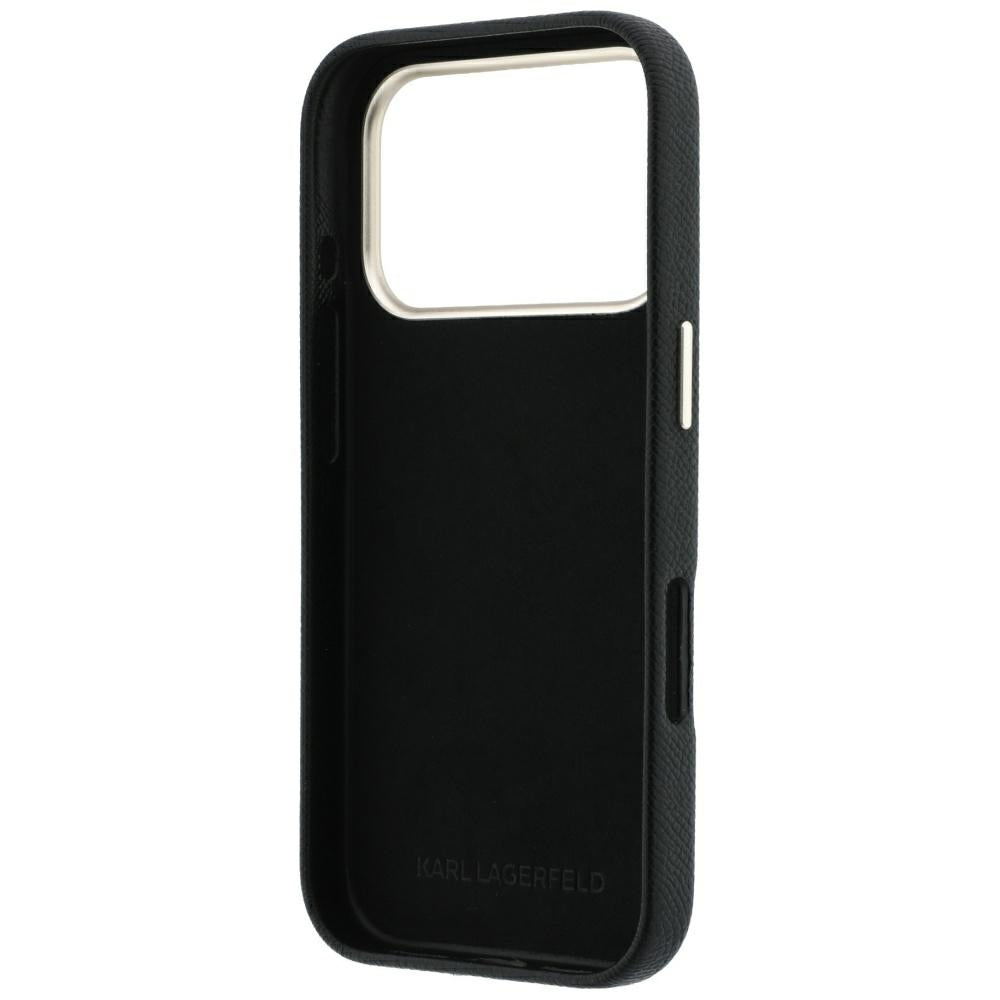 Case for Apple iPhone 18 Pro / 17 Pro, Karl Lagerfeld, Smooth Big Resin Signature Logo, Black