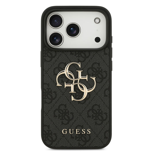 Hülle für Apple iPhone 18 Pro Max / 17 Pro Max, Guess, 4G Big Logo, Schwarz