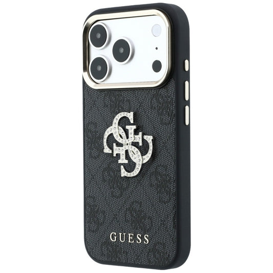 Hülle für Apple iPhone 18 Pro Max / 17 Pro Max, Guess, 4G Big Strass Logo, Schwarz