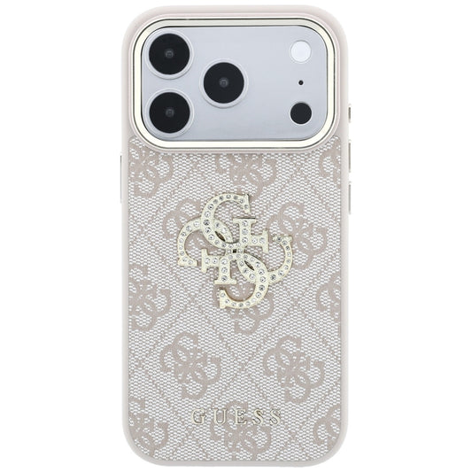 Hülle für Apple iPhone 18 Pro Max / 17 Pro Max, Guess, 4G Big Strass Logo, Rosa