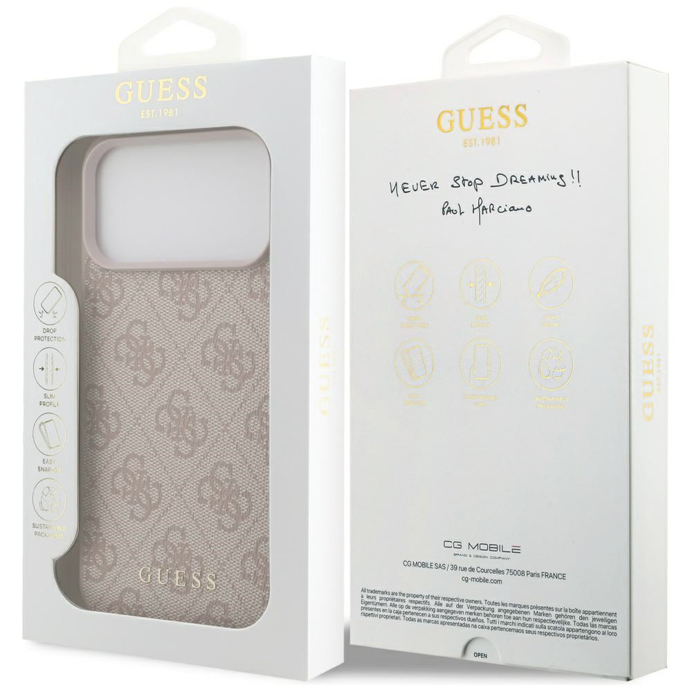 Case for Apple iPhone 18 Pro Max / 17 Pro Max, Guess, 4G Classic Logo, Pink