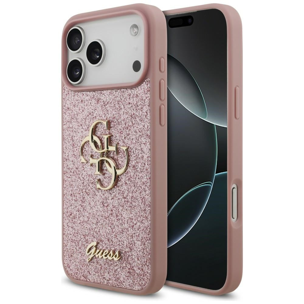 Hülle für Apple iPhone 18 Pro Max / 17 Pro Max, Guess, Fixed Glitter Big 4G, Rosa