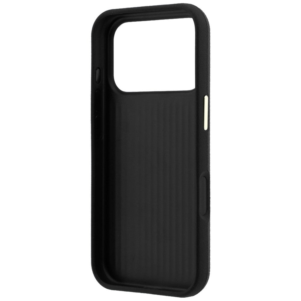 Hülle für Apple iPhone 18 Pro Max / 17 Pro Max, Guess, Geprägtes großes Harzlogo, Schwarz