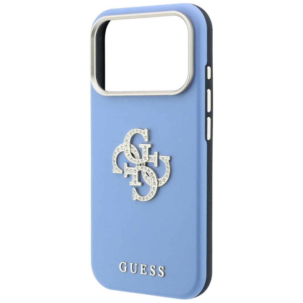 Hülle für Apple iPhone 18 Pro Max / 17 Pro Max, Guess, Smooth Big Strass Logo, Hellblau