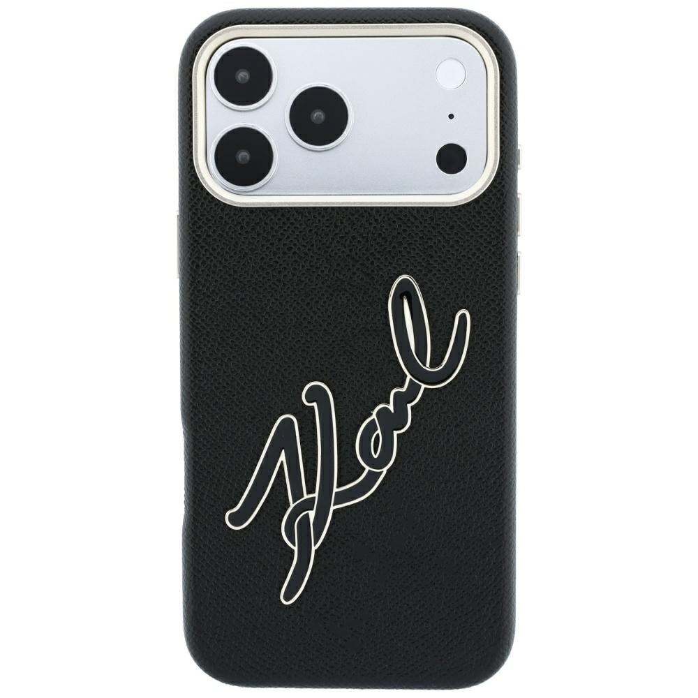 Case for Apple iPhone 18 Pro Max / 17 Pro Max, Karl Lagerfeld, Smooth Big Resin Signature Logo, Black