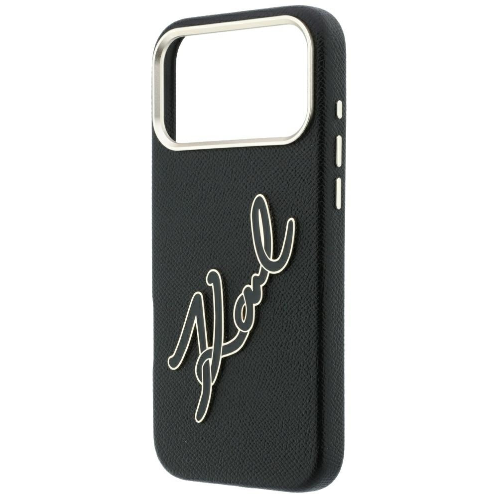 Case for Apple iPhone 18 Pro Max / 17 Pro Max, Karl Lagerfeld, Smooth Big Resin Signature Logo, Black