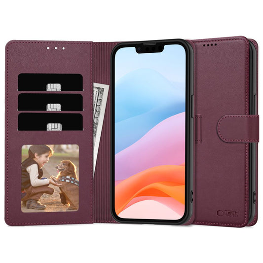 Hülle für Apple iPhone 16e, Tech-Protect, Wallet, Kirschrot
