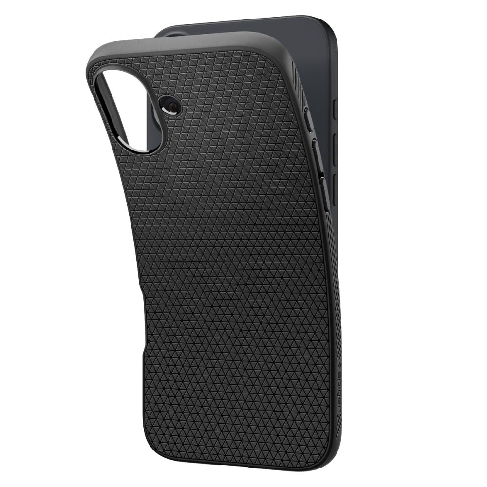 Hülle für Apple iPhone 16, Spigen, Liquid Air, Mattschwarz ACS08194
