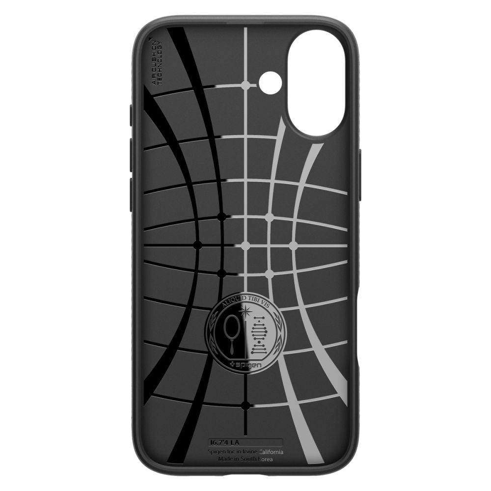 Hülle für Apple iPhone 16, Spigen, Liquid Air, Mattschwarz ACS08194