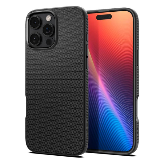 Tasche für Apple iPhone 16 Pro, Spigen, Liquid Air Matte, Schwarz ACS08117