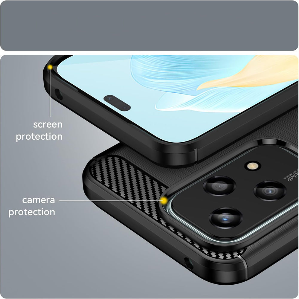 Hülle für Honor 200 Lite, Techsuit, Carbon, Blau