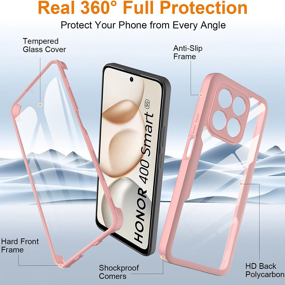 Hülle für Honor 400 Smart 4G / X7d 4G / 400 Smart 5G, Techsuit, ColorVerse 360, Rosa