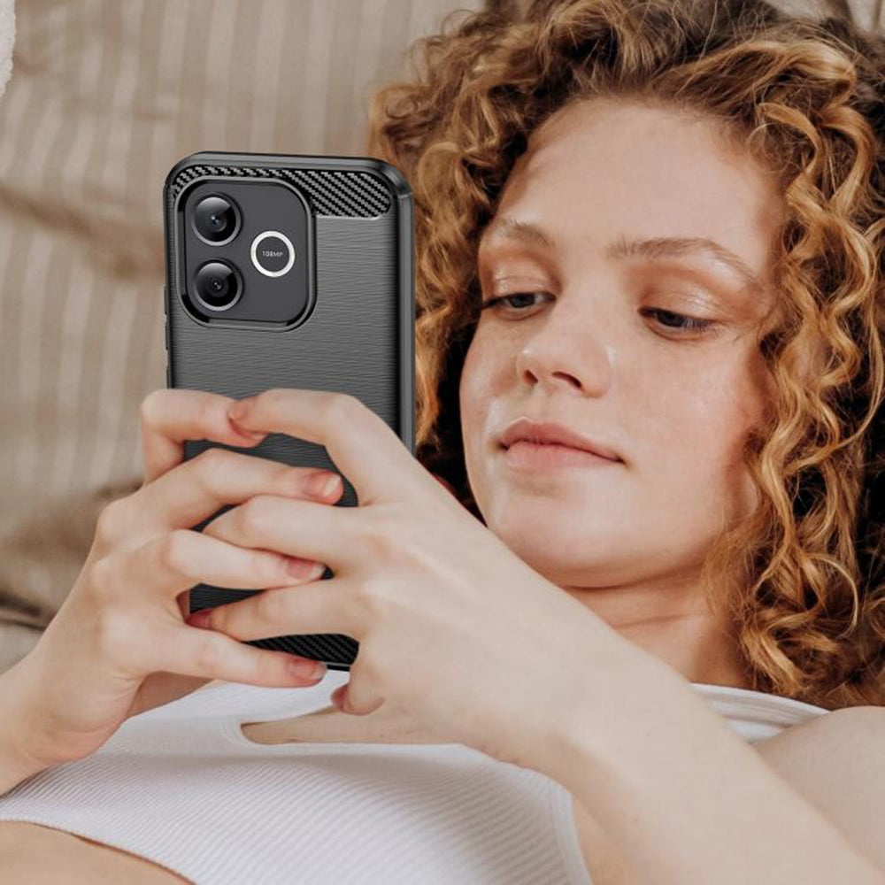 Hülle für Honor 600 Lite, Techsuit, Carbon, Schwarz